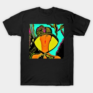 tropical colours art deco summer hat T-Shirt